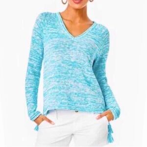 Lily Pulitzer Jody V-Neck Long Sleeves Sweater Size L